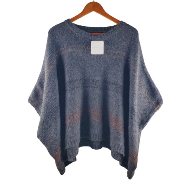 By Together Oversized Grey Poncho Sweater with Dolman Sleeve.New!!! - Picture 1 of 6